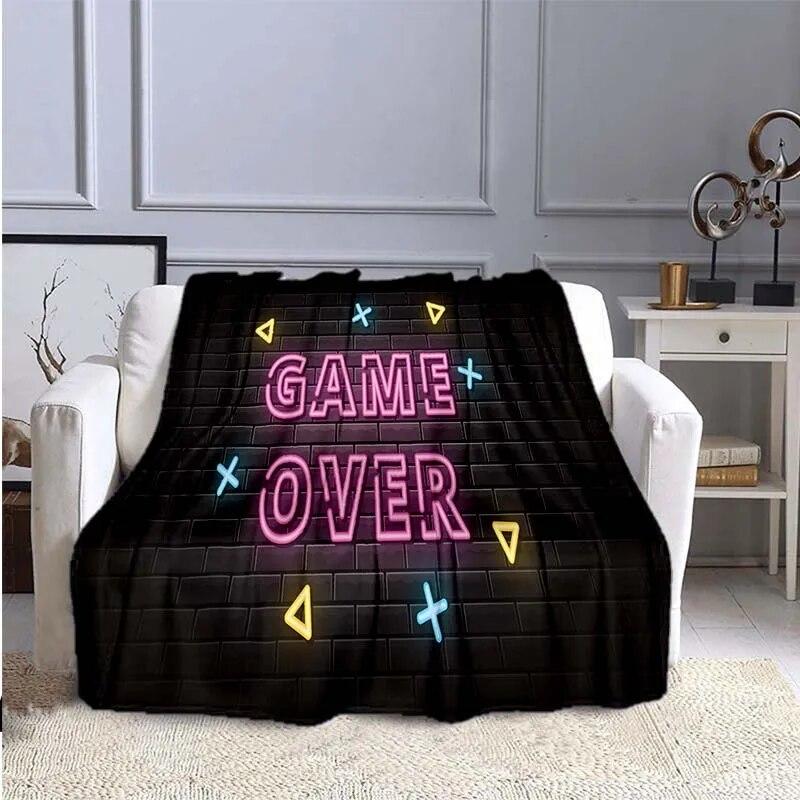 Game Controller Flannel Blanket for Couch Sofa Chair Room Decor Soft Warm Blanket Blankets for Beds Grinch Blanket