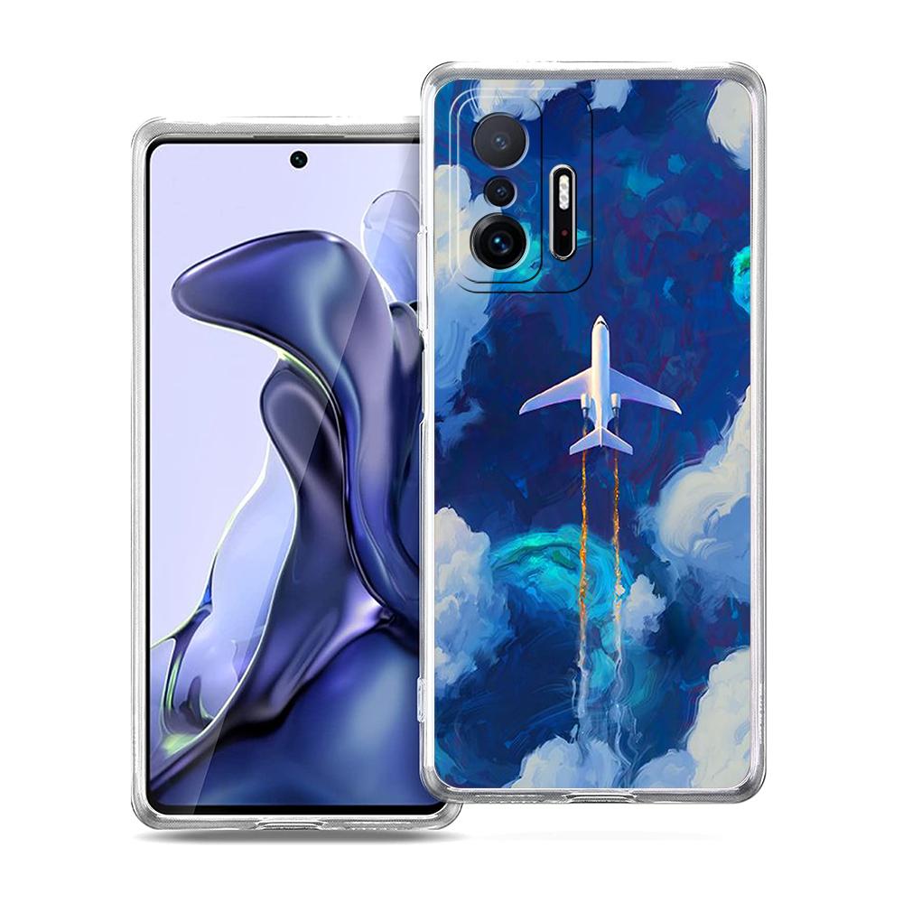 Transparent Phone Case for Xiaomi Mi 14 13 12 11 Ultra 13T Poco X3 NFC F3 F6 Pro Soft TPU Shell Travel-Inspired Airplane Route