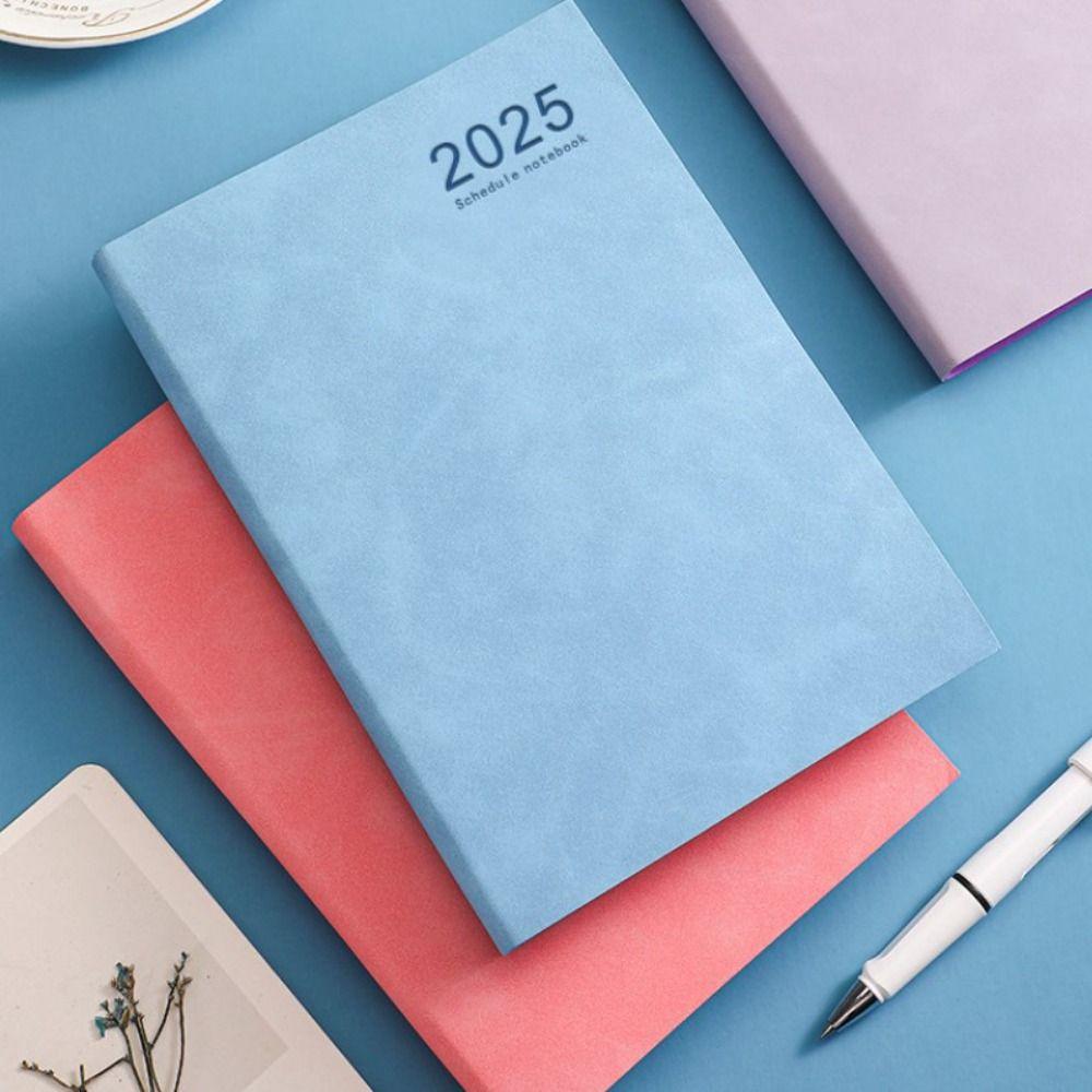PU 2025 Planner Notebook Thicken Schedule Planner Notepad 2025 A5 Agenda Notebook School Office
