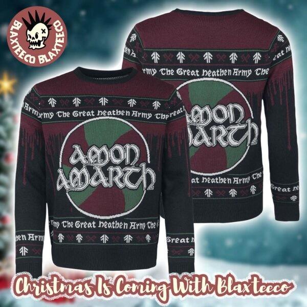 Amon Amarth The Great Heathen Army Big Logo Bravado  Holiday Ugly Sweater Unisex T-Shirt XXL