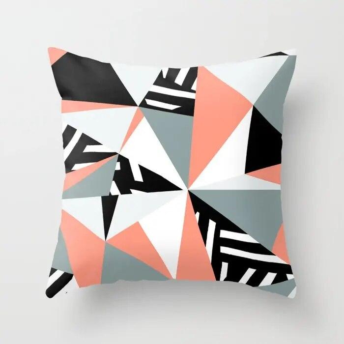 Colorful Geometric Pattern Pillowcase 45x45cm Sofa Seat Car Cushion Cover Room Aesthetic Modern Home Decor