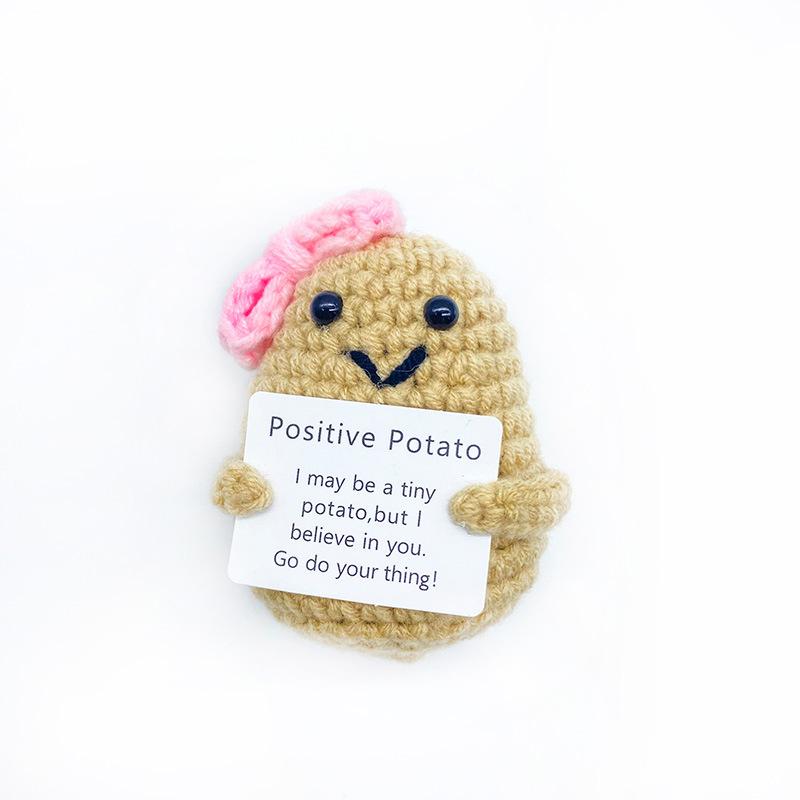 Забавная вязаная крючком позитивная энергетическая кукла-акула с картой, украшение для дома, вязаный вручную цветок, пчела, рождественские подарки