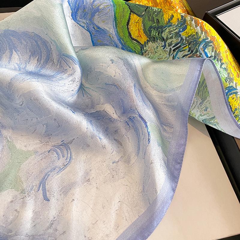 2025 Fashion 100% Real Pure Silk Headscarf Square Satin Scarf For Women Shawl Foulard Hijab Neckerchief Wrap Bandana headbands