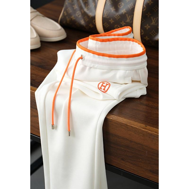 Mens Casual Pants Slim Fit Straight Leg Sports Sweatpants With H Embroidery Modal Blend Wear