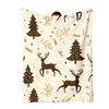 1pc Reindeer, Christmas Tree, Snowflake Pattern, Hypoallergenic Flannel All-Season Multifunctional Bedding, Digital Print Vibrant Neon Design, Include
