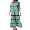 Women's Fashionable And Elegant Autun And Winter Button-down Lapel Long-sleeved Printed Dress