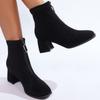 Winter Round Toe Suede Sexy/comfortable Casual Riding Boots for Women Fashionable New Square High-heeled Zipper Large Work Boots