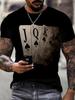 Men‘s 3D Playing Card Digital Style Print Clothing Casual Short-Sleeved Round Neck Oversize Fashion Sport T-Shirt