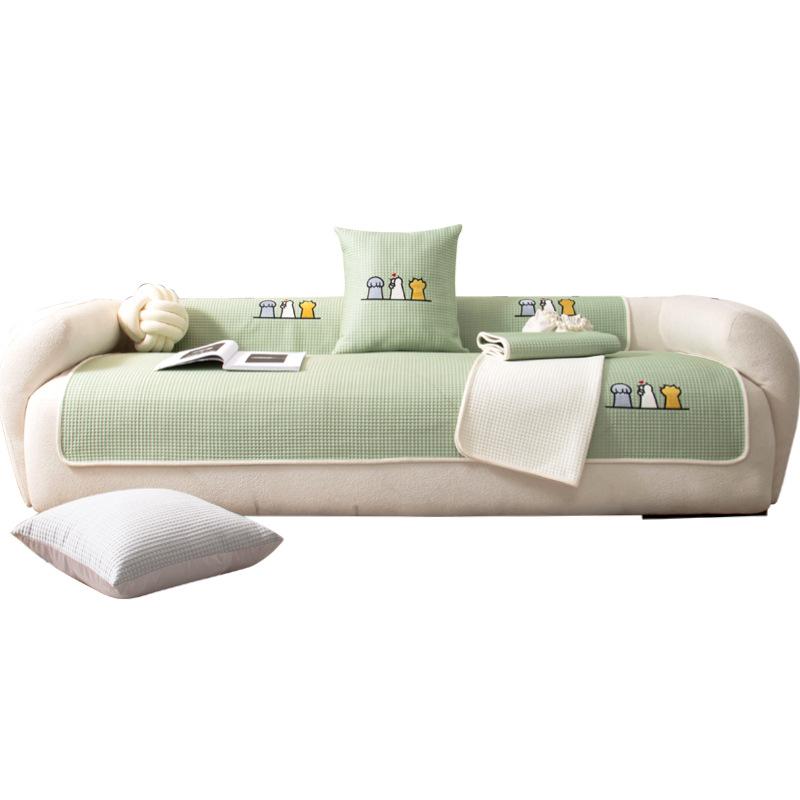 Sommer Kühl Sofa Kissen Stoff Voll Bedeckt Niedlich Cartoon Sofaüberwurf Kratzfester Stoff Multifunktionale Badematte