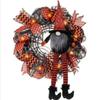 Halloween Door Wreath Decoration With Long-Legged Figure Ghost Theme Party Prop Home Yard Entrance