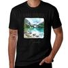 Camiseta Minimalista de Gola Redonda com Design de Aquarela do Lake Louise, Canadá