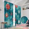 2pcs,2D Plane Printing Curtains Digital Printed Snowman and Christmas Gifts Versatile Polyester Fabric (without Rod) Decorations
