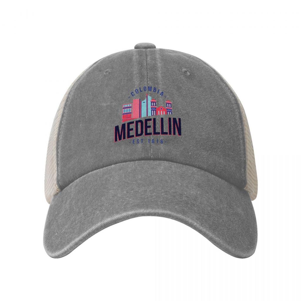 Medellin Kolumbien Skyline Logo Baseballkappe Kolumbianisch Y2k Lustige Trucker-Mütze Sommer Damen Unisex K-Pop Rock Baseballkappen