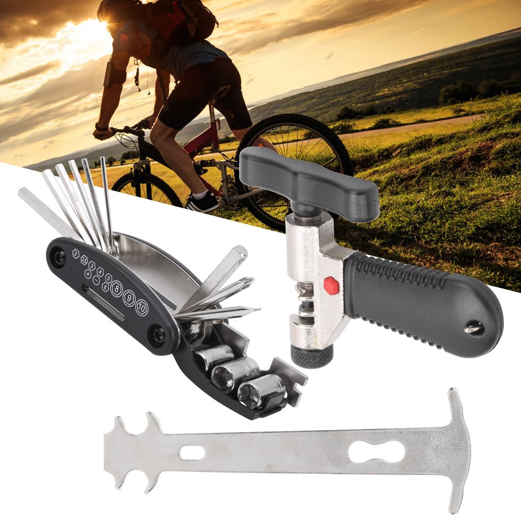 16 In 1 Bicycle Repair Tool Kit Chain Breaker Splitter Chain Wear Indicator Tool Kit