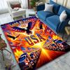 Patriotic USA Eagle with Flags and Trucks Patterned carpet, suitable as a non slip play mat for the living room and bedroom sofa