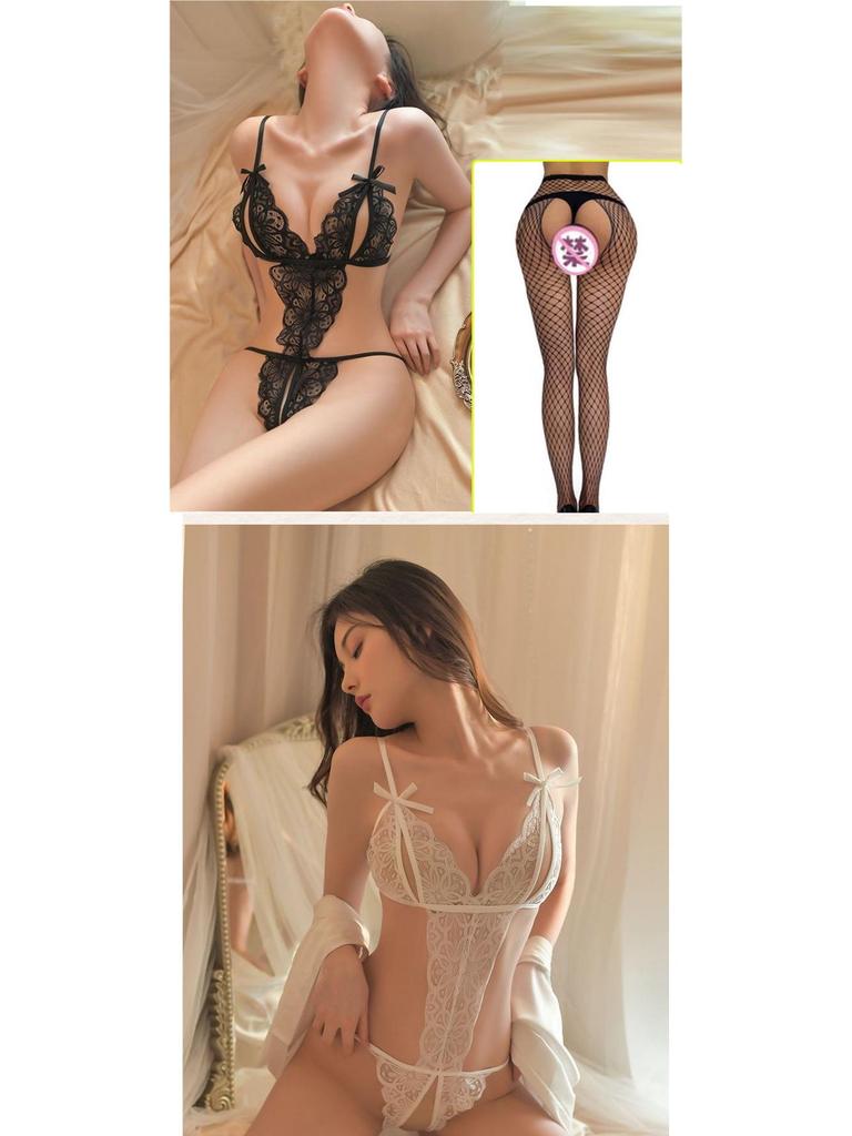 Lingerie Tentazione in Pizzo a Tre Punti Taglie Forti - Vestaglia Sexy da Notte