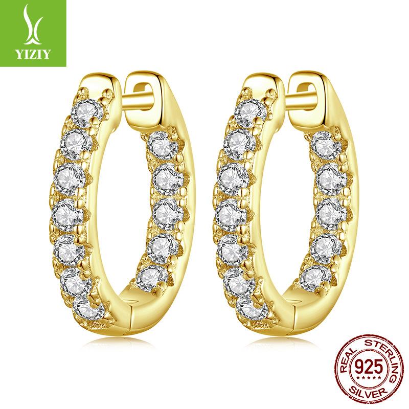 

Блестящие серьги-клипсы с муассанитом, женские классические роскошные универсальные серьги из стерлингового серебра S925 925 silver