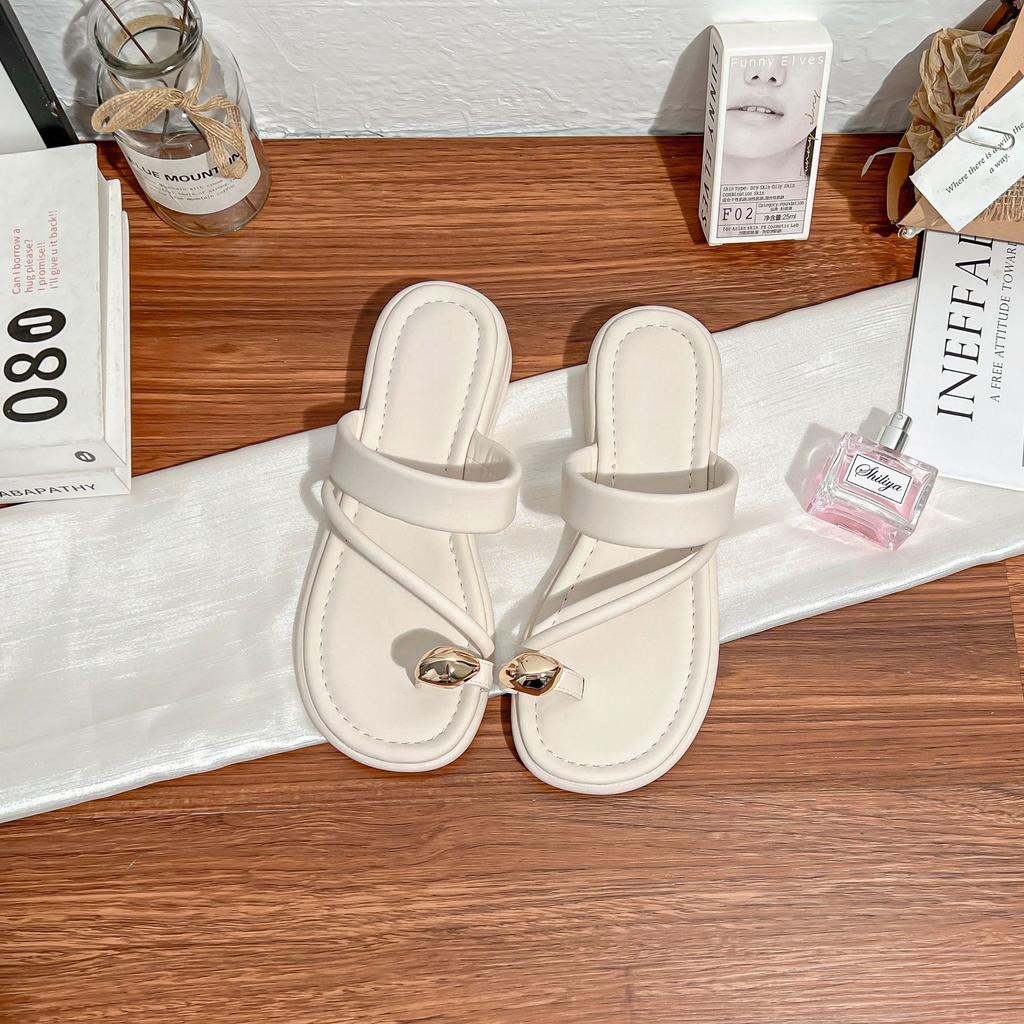 Yuanlitong Pigeon Egg Bubble Small Gold Bead Set Toe Thick-bottomed Beach Casual Slippers Women's Sandals Outside Summer Slippers