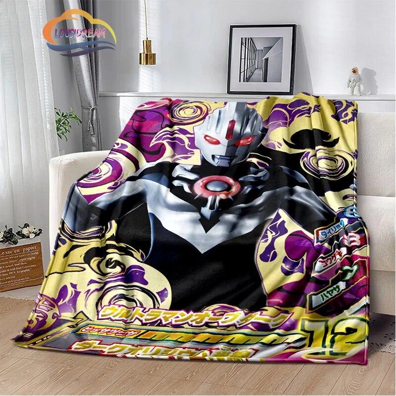Ultra Heroes Zeta Hero's Path  Wool Blanket Jindian Animation Character Ultraman  Fashion  Portable Flannel Warm Camping