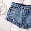 High-Waisted Plus Size European & American Sexy Denim Casual Shorts for Women