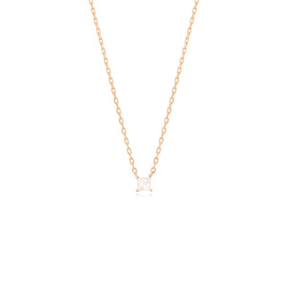 Ost Minimal Square Cubic Rose Gold Necklace Otn220803Qpw