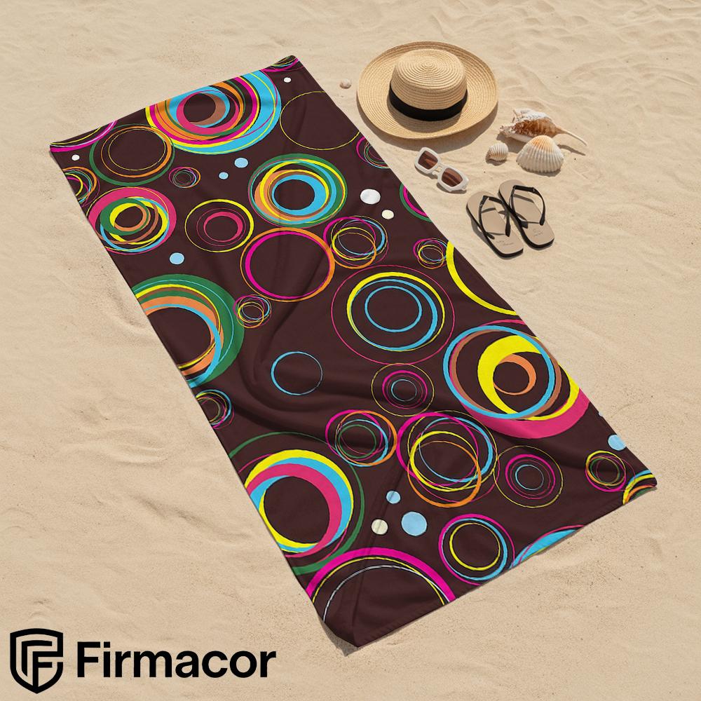 Multicolor Ring Circles Cartoon Anime Beach Towel Microfiber Quick Dry Super Absorbent Soft Bath Towel for Kids Adults Travel