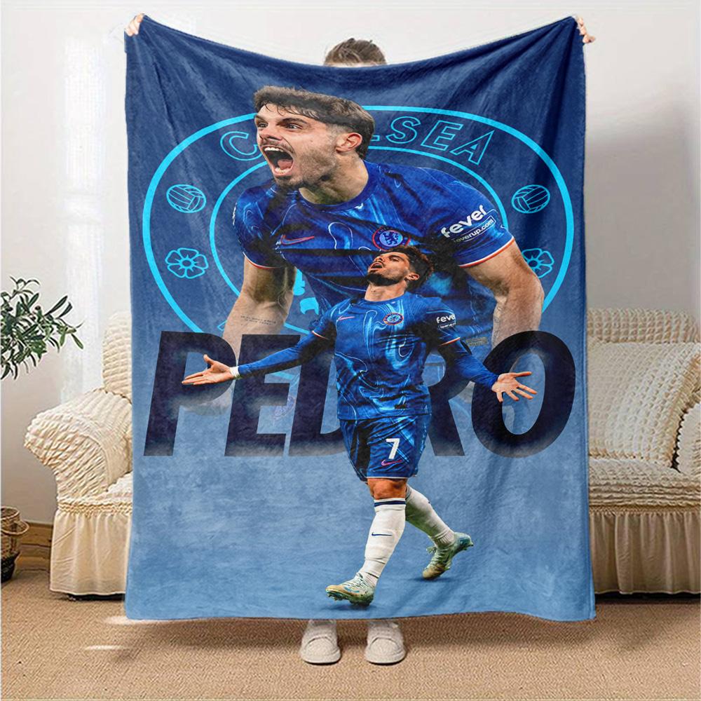 Chelsea Fc Football Player Blanket Comfortable Suitable for Seaside Bedding Chair All-Season Use Modern Style Gift for Travel Home Birthdays