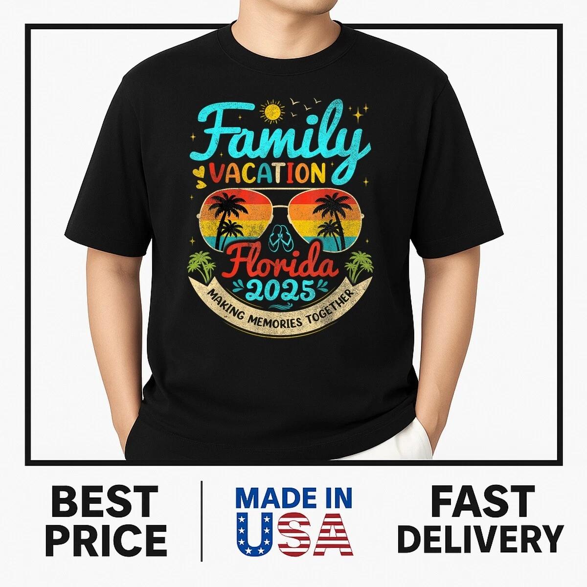 Family Vacation Florida 2025 Florida Group Summer Trip T-Shirt BESTSELLER XXXXL
