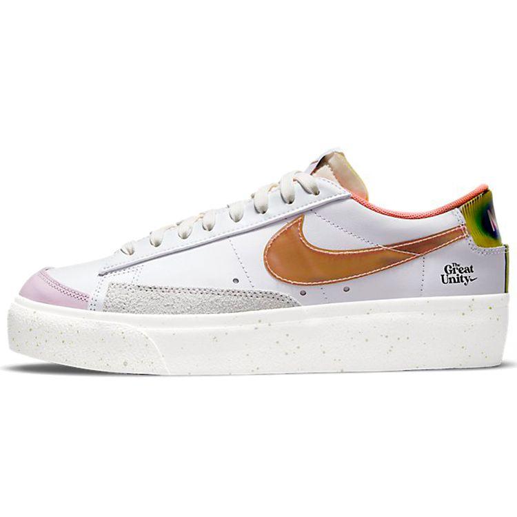 

Nike Blazer Low Platform The Great Unity White Orange Pink Salt Women DM5451-611 38