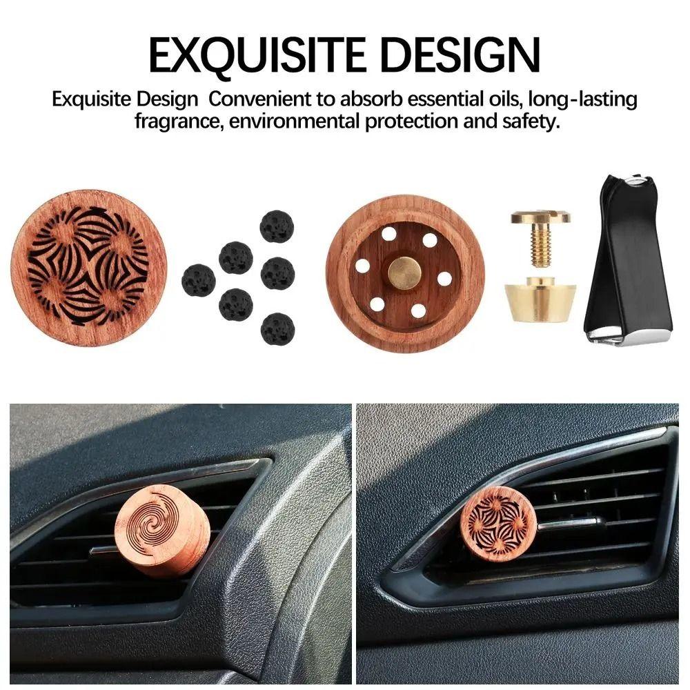 Wooden Wooden Car Diffuser Carved Car Air Freshener Car Aromatherapy Clip  Car Outlet Vent Clip
