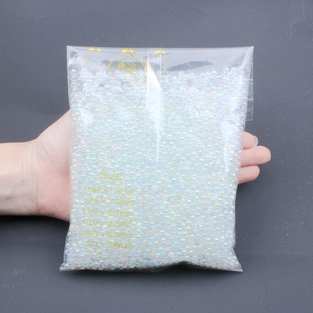 

Прозорі райдужні скляні намистини-бульбашки для нейл-арту - Намистини-ікринки піксі без отвору