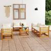 Day and Night - Day and Night Garden Furniture 9 Pcs Cream Cushions Solid Acacia Wood
