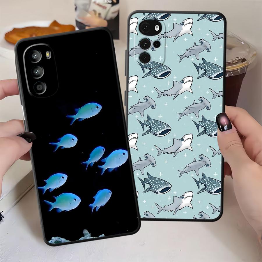 Case for Motorola Moto G71 G51 G73 G50 G52 G53 G30 G32 Edge 20 Pro 30 Lite G60s G22 Edge40 Phone Cover Ocean Shark Whale Design