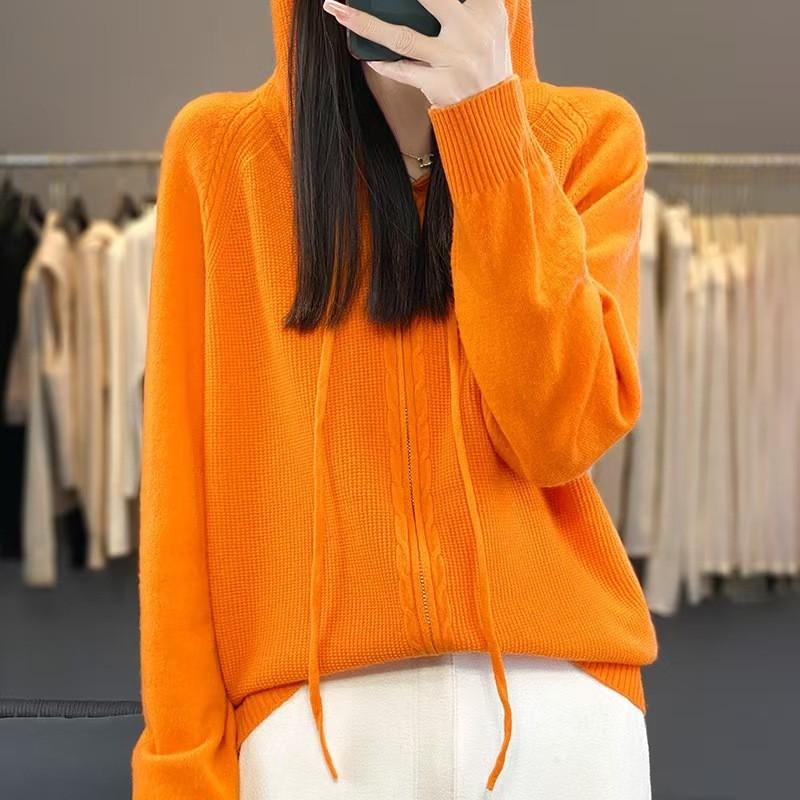 Womens Oversized Knit Hooded Cardigan Sweater Soft Warm Fall Jacket Loose Fit Casual Wear