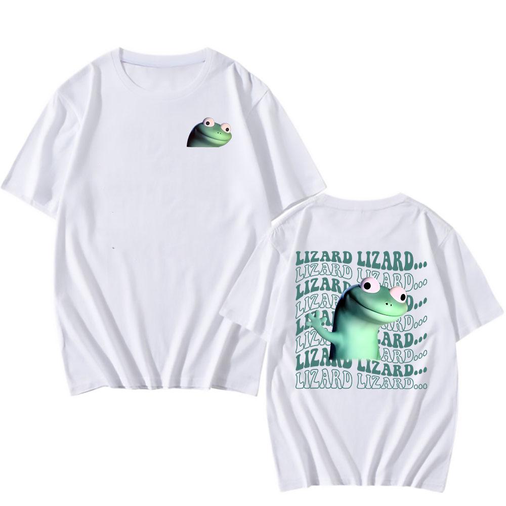 Women Tees Lizard Meme Funny Graphic T-shirt Casual Short Sleeve Cotton Tshirts Unisex Streetwear Cartoon Printing T Shirt
