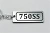 750SS Double Ring Acrylic Original Keychain Mach Classic Car Muffler Handle Exterior Mirror Custom Parts Accessories A-704-2 Silver/Black -