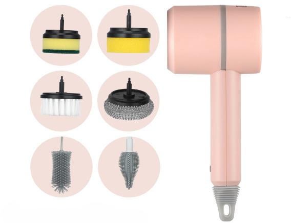 

1 шт. Электрическая скруббер-отжим, беспроводная электрическая щетка для чистки кухонных принадлежностей, вращающаяся скрубберная щетка для домашней кухни, кастрюль, тарелок