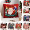 Christmas Cartoon Santa Pillowcase Cushion Back Pillow Cover Xmas Holiday Decor