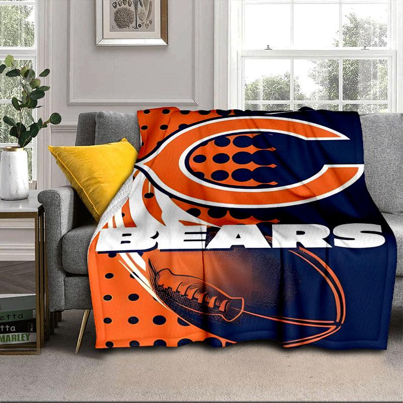 Chicago Bears Portable Blanket/Soft Blanket Bedding Blanket Suitable for Travel Camping Living Rooms Offices Sofas Fan Gifts