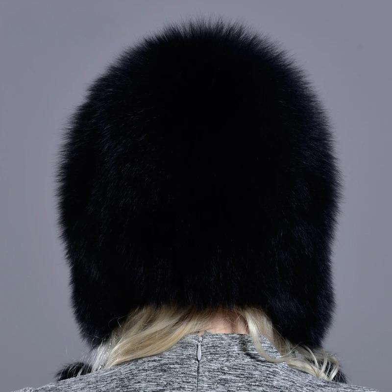 Fox Fur Hats For Women Winter Warm Natural Geniune Real Fur Hats with Earflaps Handsewn Fashionable Bomber Hat Ushanka