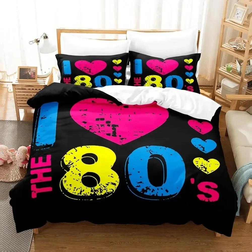 TV Series I Love The 80s Logo Bedding Set Duvet Cover Bed Set Quilt Cover Pillowcase Comforter King Queen Size Boys Adult