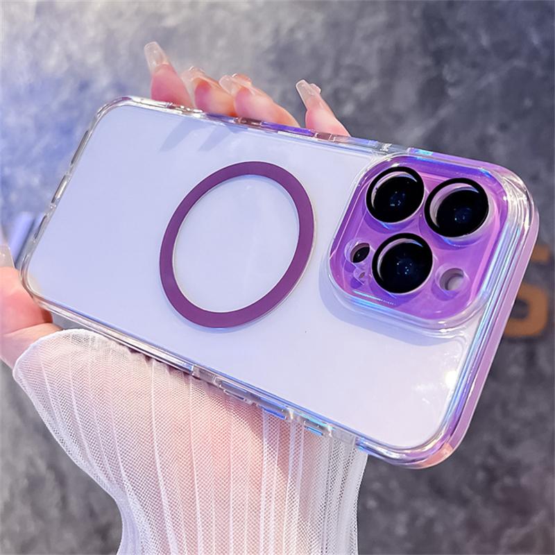For Magsafe Case For iPhone 17 16 15 14 13 Pro Max Magnetic Transparent Wireless Charge Phone Cases For iPhone Air 16 Plus Cover