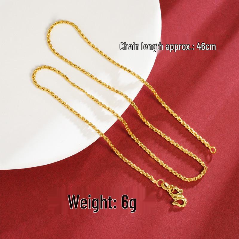 Vietnam Sa Gold Necklace Women Summer Cross-border Versatile Jewelry - Plain Chain Cross