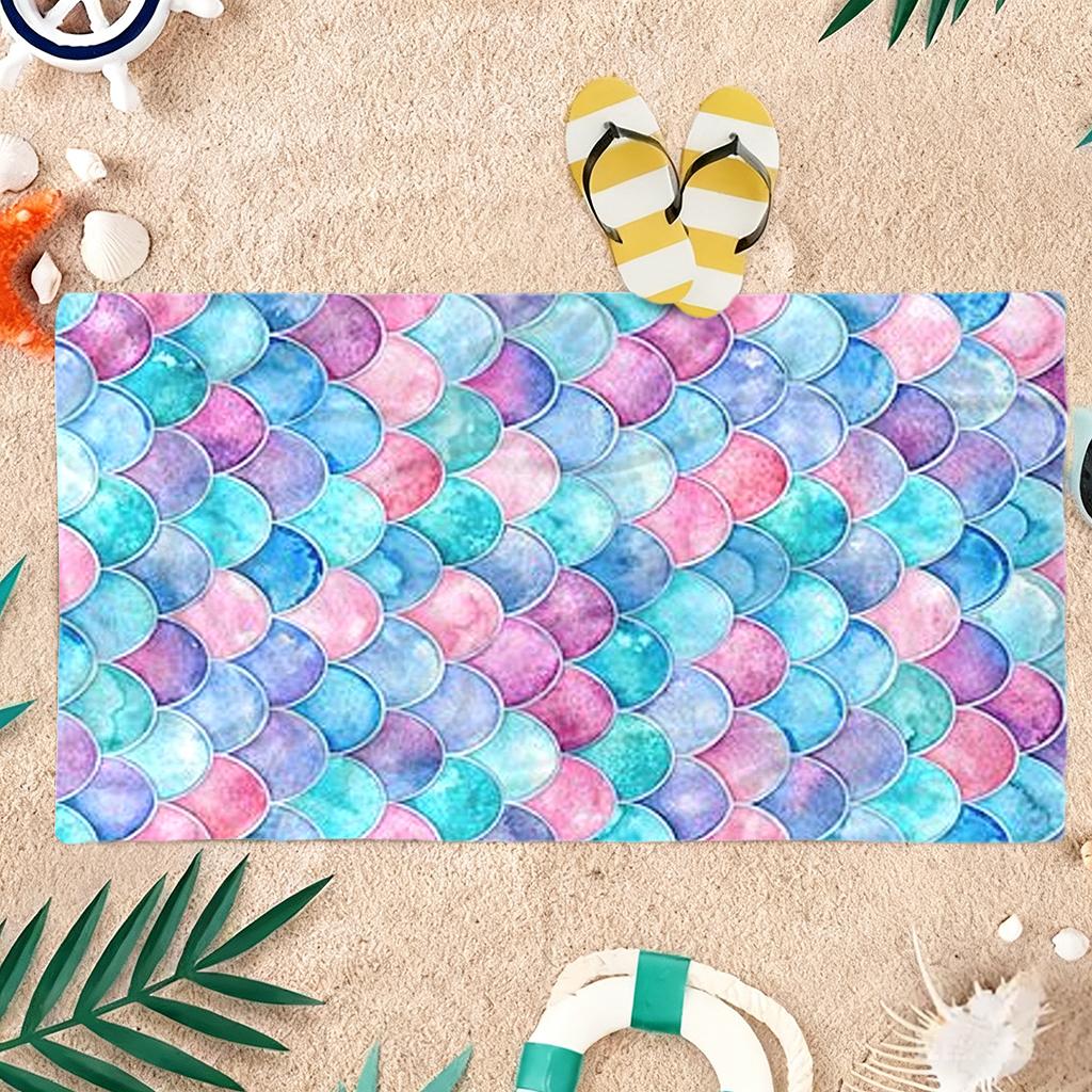 1pc Bright Scales of Mermaid Beach Towel Super Absorbent Suitable for Beach Vacation Pool Summer Gift for Friends Kids Oneself