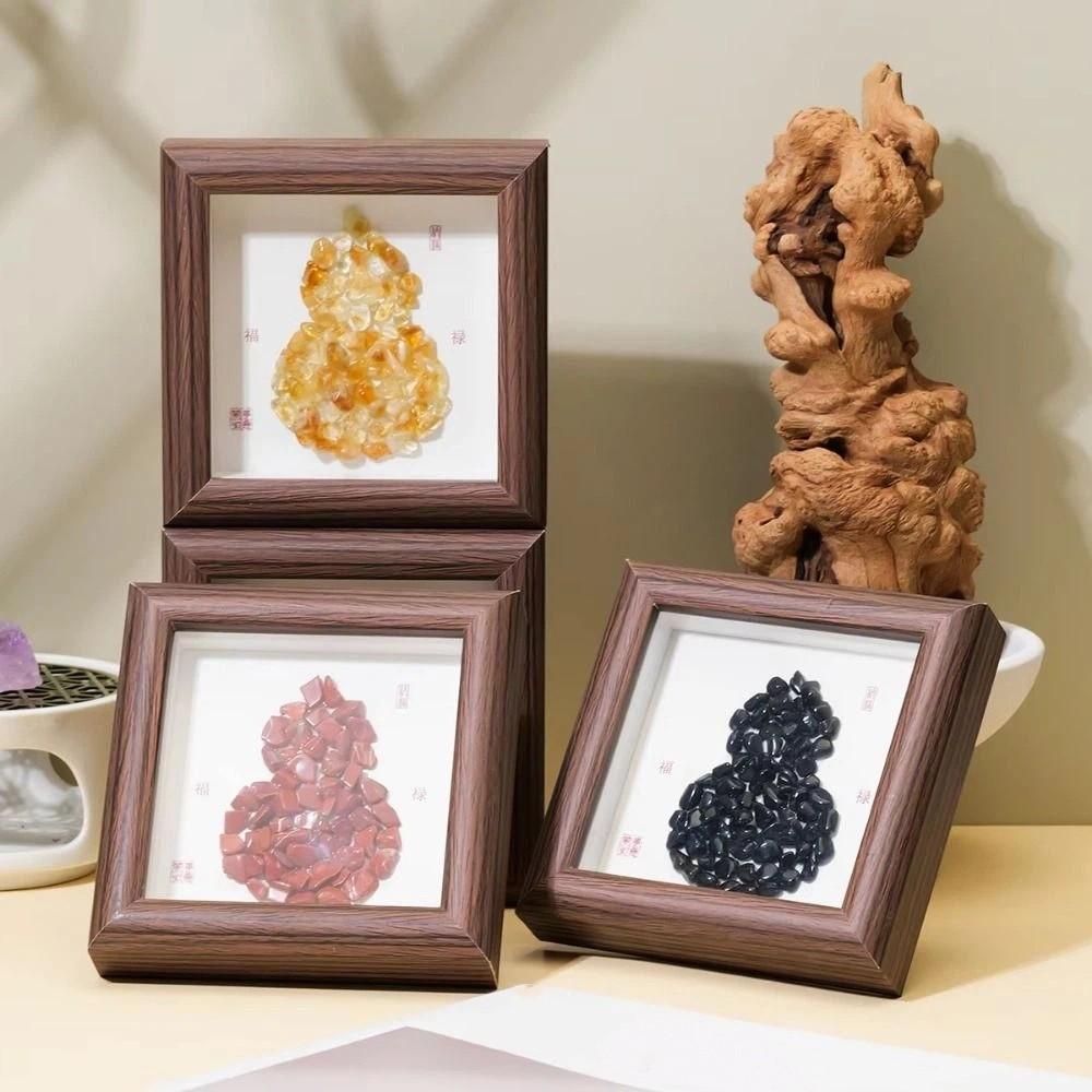 Colorful Crystal Photo Frame Crystal Crafts Gourd Shaped Crushed Crystal Frame Crushed Stone Decorative Home Decoration