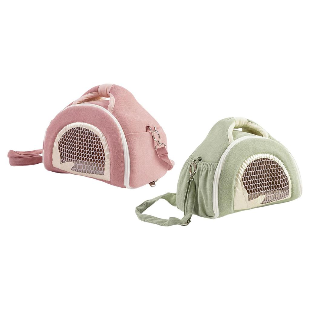 Hamster Carrier Bag with Mesh Window Outdoor Habitat Squirrel Travel Handbag Portable for Small Pet Hamster Chinchilla Rat