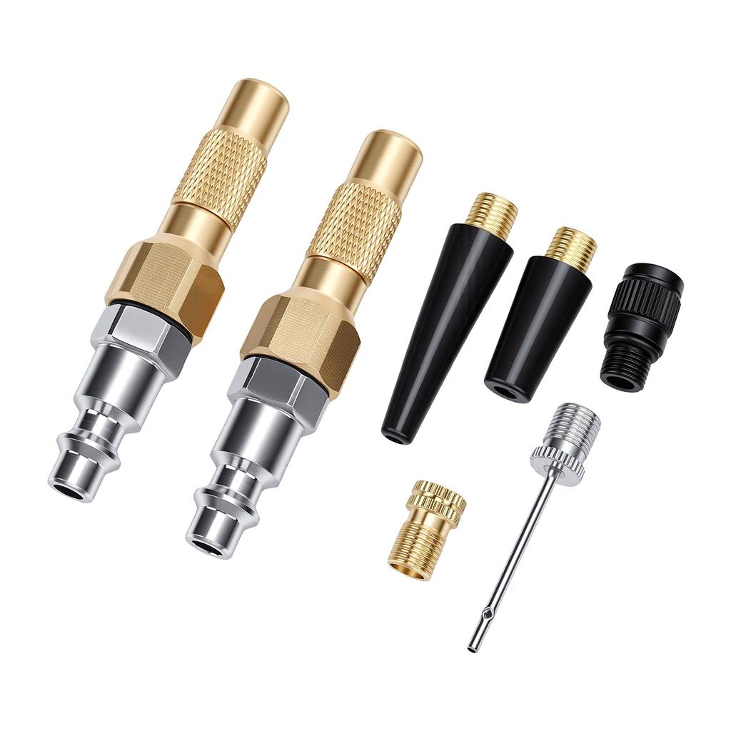 2pcs Heavy Duty Air Chuck with Quick Connector Twist On 1 4in Brass Tire Air Chuck for Tire Inflator Gauge Compressor