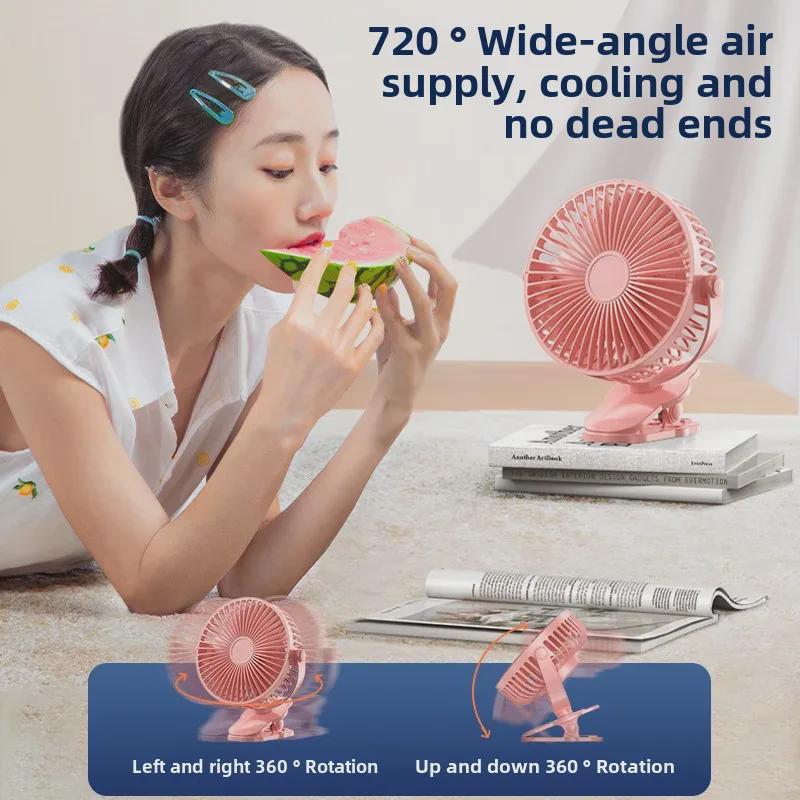 High-Power USB Clip Fan with Automatic Oscillation