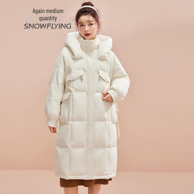 SNOWFLYING Women's Longline Hooded Duck Down Parka