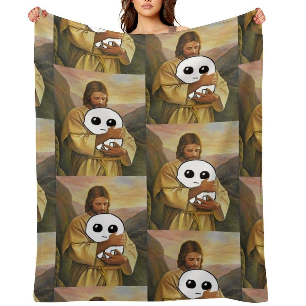 jesus holding autism creature tbh creature Throw Blanket decorative Plaid on the sofa Summer Beddings Blankets For Bed Blankets